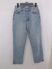 ◇ classicalelf ハイウエスト 裾スリット ストレート ジーンズ デニム パンツ サイズ M ブルー レディース E  【1306270007329】