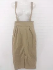 ◇ ◎ ROPE PICNIC サスペンダー付き フロントスリッ ロング チノ タイト スカート サイズ F ベージュ レディース E  【1306270008135】