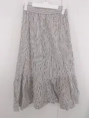 ◇ ◎ ●未使用● OPAQUE.CLIP ストライプ ティアード ロング フレア スカート サイズ M ベージュ マルチ レディース E  【1306270008463】