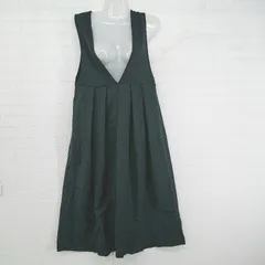 ◇ Alma Design アルマデザイン 深Vネック ウエストタック ロング ジャンパースカート サイズ S ブラック レディース E  【1306270008883】