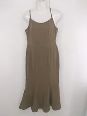 ◇ ●未使用● ◎ LAUIR タグ付 大人女子 キャミソール ロング マーメイド ワンピース サイズL ブラウン レディース E  【1306270010756】