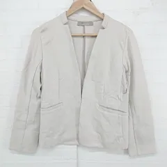 ◇ A day in the life UNITED ARROWS オフィスカジュアル OL 長袖 ジャケット サイズ38 グレージュ レディース E  【1306270010749】