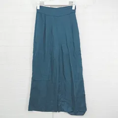 ◇ LAGUNAMOON ラグナムーン サテン 大人女子 抜け感 ワイド パンツ サイズS グリーン系 レディース E  【1306270010596】