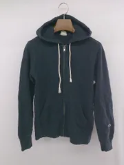 ◇ Champion チャンピオン カジュアル 無地 ロゴマーク 長袖 ジップアップ パーカー サイズS ネイビー レディース E  【1306270011821】