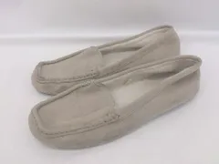 ◇ GLOBAL WORK スクエアトゥ フラット モカシンシューズ ローファー シューズ サイズM グレージュ レディース P  【1307040008003】のサムネイル