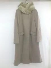 ◇ ◎ KBF URBAN RESEARCH フェイクファー ノーカラー 長袖 ロング コート サイズOne グレーブラウン系 レディース P  【1307040011195】
