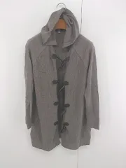 ◇ INDIVI インディヴィ 薄手 フーディ 長袖 ダッフル ニット コート サイズ38 グレー系 レディース P  【1307040011164】