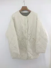 ◇ Lian リバーシブル 中綿 キルティング 長袖 ジップアップ ジャケット サイズF アイボリー カーキグレー系 レディース P  【1307040011348】