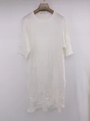 ◇ DOUBLE STANDARD CLOTHING ロゴ スリット 半袖 膝丈 Tシャツ ワンピース サイズF オフホワイト系 レディース P  【1307040012321】のサムネイル