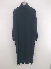 ◇ Simplicite シンプリシテェ シンプル タートルネック 長袖 膝下丈 ニット ワンピース ネイビー レディース P  【1307040012178】