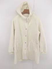 ■ CRAFT STANDARD BOUTIQUE ボア フリース フーディ 長袖 ジップアップ コート サイズM アイボリー レディース P  【1307040012116】