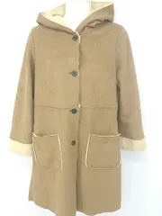 ◇ BACK NUMBER バックナンバー フェイクファー フーディ 長袖 ムートン コート サイズM ベージュ レディース P  【1307040011843】のサムネイル
