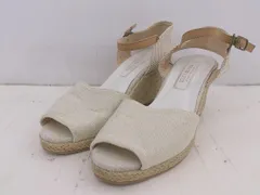 ◇ JELLY BEANS 夏コーデ アンクルストラップ ウェッジソール サンダル サイズL ホワイト ベージュ系 レディース P  【1307040012963】