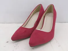 ◇ menue メヌエ 大人可愛い シンプル ポインテッドトゥ ヒール パンプス サイズ21.5 レッド レディース P  【1307040012703】