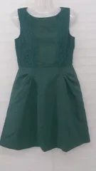 ◇ REPLETE リプリート 花柄 レース タック ノースリーブ ミニ ドレス ワンピース サイズ9AR グリーン系 レディース P  【1307040017869】