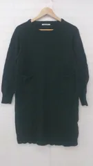 ◇ le coeur blanc ルクールブラン ニット シンプル カジュアル 長袖 膝丈 ワンピース サイズ38 ブラック レディース P  【1307040031988】