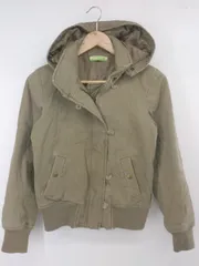 ◇ ◎ BANANA SEVEN 2WAY ジップアップ 中綿 長袖 ブルゾン ジャンパー カーキ ブラウン レディース メンズ P  【1307040031858】