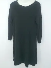 ◇ UNTITLED アンタイトル ウール ニット 大人女子 ゆったり 長袖 ロング ワンピース サイズ2 ブラック レディース P  【1307040032398】