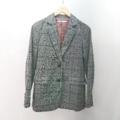 ◇ unrelish テーラード ダブル グレンチェック カジュアル バックスリット 長袖 ジャケット サイズM グレー レディース E  【1307040037256】