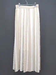 ◇ ropepicnic ウエストゴム ストライプ ガーリー ロング丈 フレア スカート サイズ38 ベージュ/ブラウン レディース E  【1307040037591】