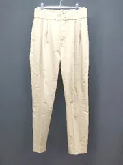 ◇ greenlabelrelaxing テーパード センタープレス ジップフライ ハイウエスト パンツ サイズ36 ブラウン レディース E  【1307040037720】