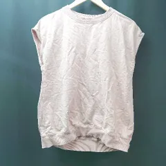 ◇ SLOBE IENA スローブ イエナ クルーネック 薄手 シンプル ノースリーブ カットソー サイズF ピンク レディース E  【1307040038482】