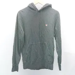 ◇ Champion チャンピオン フード 刺繡 ブランドロゴ シンプル オシャレ 長袖 パーカー サイズXL ブラック レディース E  【1307040038444】