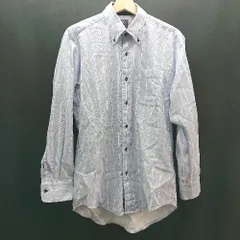 ◇ BRICK HOUSE フロントボタン ボタンダウンカラー カジュアル 長袖 シャツ サイズM-84 ブルー ホワイト メンズ E  【1307040038307】