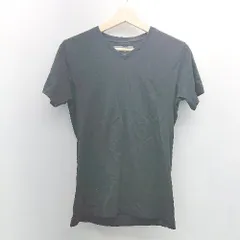 ◇ wjk 1 mile Vネック 薄手 シンプル オシャレ 無地 モノトーン カジュアル 半袖 tシャツ サイズS ブラック レディース E  【1307040038666】