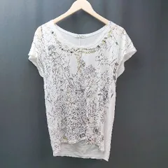 ◇ TSUMORI CHISATO イラストプリント ラメ キラキラ ストーン おしゃれ 半袖 Tシャツ 表記なし ホワイト レディース E  【1307040040423】