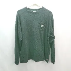 ◇ VISION STREET WEAR クルーネック 胸ポケット ブランドロゴ シンプル 長袖 ロングtシャツ サイズL ブラック メンズ E  【1307040040133】