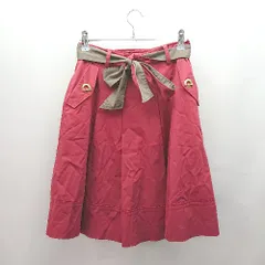 ◇ ◎ QUEENS COURT バックジップ 裏地 シンプル オシャレ 薄手 ショート丈 フレア スカート サイズ1 レッド レディース E  【1307040040065】