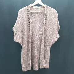 ◇ LIMITLESS LUXURY スタッズ 綿レーヨン混合生地 ゆったり シンプル 半袖 カーディガン 表記なし ピンク レディース E  【1307040040980】