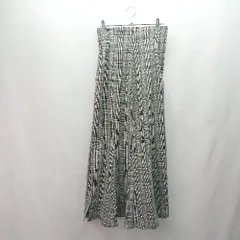 ◇ natural couture チェック柄 バックウエストゴム ガーリー ロング マーメイド スカート サイズS グレー系 レディース E  【1307040040799】