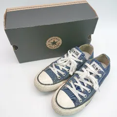 △ ◎ CONVERSE コンバース キャンバス生地 オールスター ロゴ ストリート スニーカー サイズ23.5 ネイビー レディース E  【1307040040669】