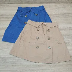 ◇ 《 dazzlin まとめ売り２点セット サイズS バックジップ ショート丈 ダブルボタン スカート レディース 》 E  【1307040041352】