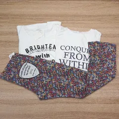 ◇ ◎ 《 LOWRYS FARM まとめ売り3点セット サイズ混合 花柄 ラウンドネック カジュアル Tシャツ パンツ レディース 》 E  【1307040041260】