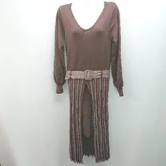 ◇ ◎ Lipservice 大人っぽい カワイイ きれいめ カジュアル 長袖 ロング丈 ワンピース サイズF ブラウン レディース E  【1307040042397】