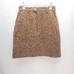 ◇ MOUSSY マウジー カジュアル 砂嵐柄　秋冬素材 ミニ丈 台形 スカート サイズ1 ブラウン/ブラック レディース E  【1307040043448】