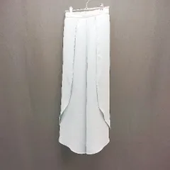 ◇ Bou Jeloud ブージュルード カジュアル ウエストゴム フレア ワイドパンツ サイズ38 ペールブルー レディース E  【1307040043677】