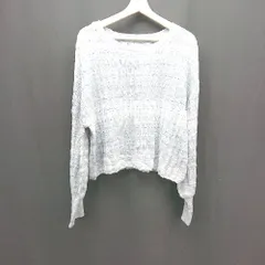 ◇ Kastane カスタネ カジュアル 透け感 シンプル 長袖 ニット サイズF ライトブルー レディース E  【1307040043660】