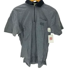 バーバリーゴルフ BURBERRY GOLF S/S ポケット ロゴ 刺繍 ボーダー ハーフジップ ポロ シャツ メンズ  MA