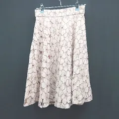 ◇ PUROPORTION 花柄 レース フェミニン かわいい 膝丈 フレア スカート サイズ2 ピンク レディース E  【1307040044056】