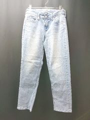 ◇ SOMETHING サムシング カジュアル ウォッシュ シンプル ストレッチ デニムパンツ サイズ27 ライトブルー レディース E 【1307040044667】