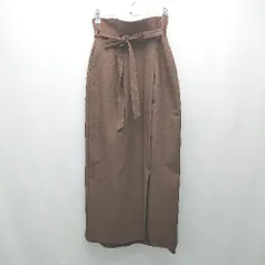 ◇ ◎ SENSE OF PLACE シンプル ハイウエスト ウエスト一部ゴム ロング丈 タイト スカート サイズM ブラウン レディース E  【1307040045138】