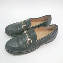 ◇ green label relaxing カジュアル シンプル ゴールドチャーム ビジネス ローファー サイズM ブラック レディース E  【1307040045428】