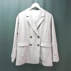 ◇ one after another NICE CLAUP 背抜き仕立て ダブル きれい系 長袖 ジャケット サイズFree パープル レディース E  【1307040047026】