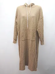 ◇ GreenLabelRelaxing ゆったり 無地 かわいい 長袖 ひざ丈 ワンピース 表記なし ブラウン レディース E  【1307040047897】