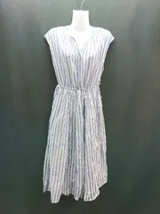 ◇ Market マーケット シンプル カジュアル ボーダー柄 ロング丈 ワンピース サイズ表記なし ブルー/ホワイト レディース E  【1307040048917】