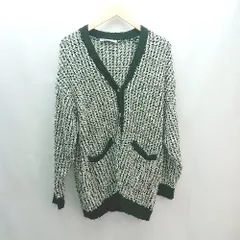 ◇ ZARA ザラ 起毛生地 フロントボタン きれい系 長袖 カーディガン サイズUSA M ブラック系 レディース E  【1307040050354】